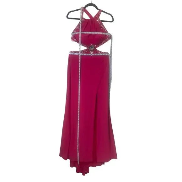 Elegant Pink Halter Dress - Picture 11 of 16